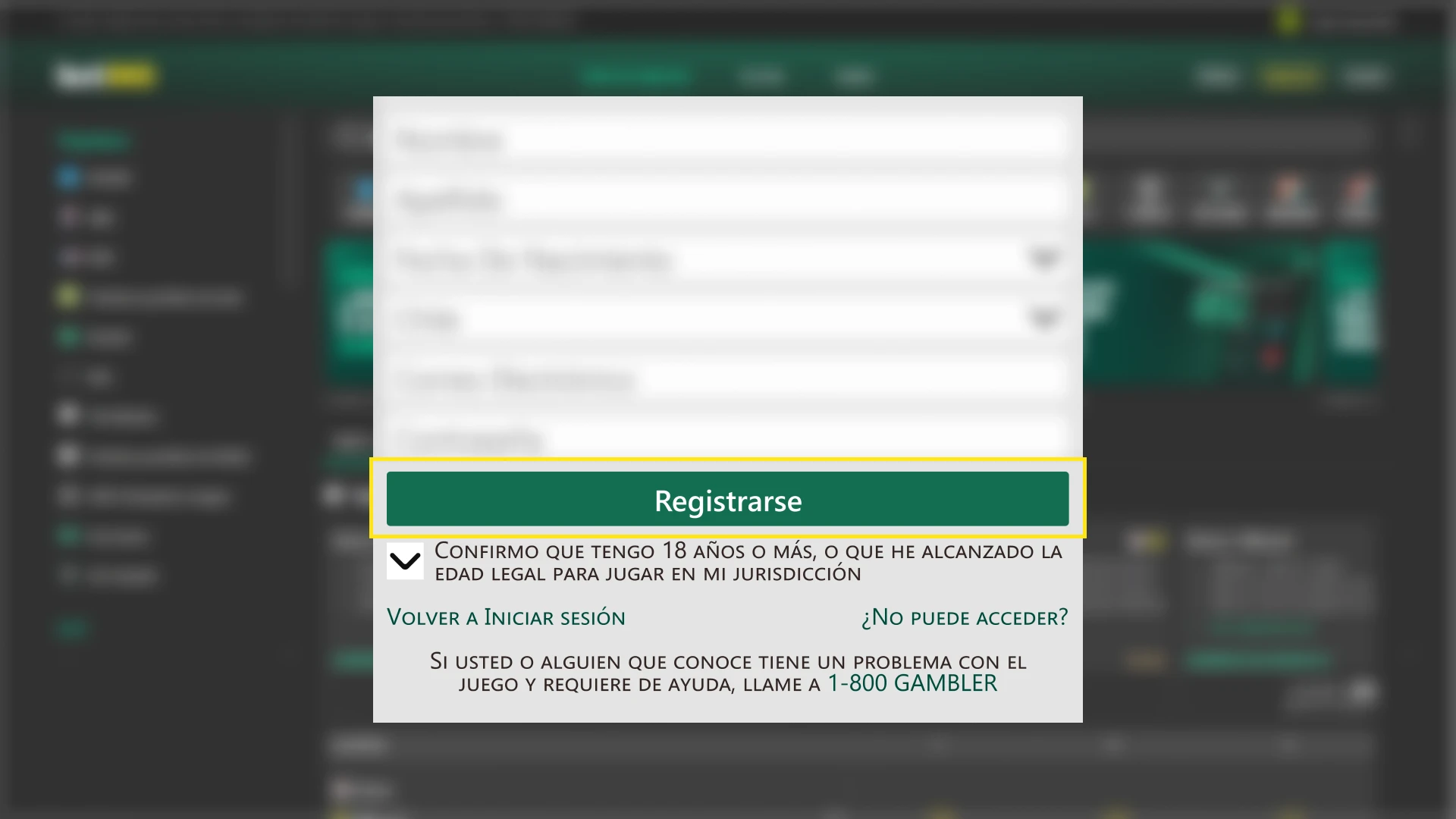 Confirma el envío de tus datos para completar tu Bet365 Registro y empezar a jugar.